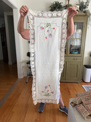 Vintage Needle Point Table Runner 15”x42”