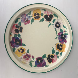 Vintage pansies metal tray