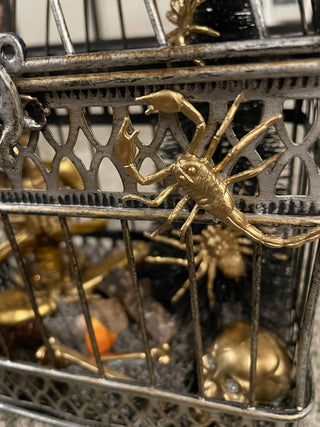 Skeleton Curiosity Cage Halloween Décor