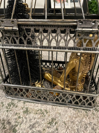 Skeleton Curiosity Cage Halloween Décor