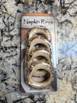New Set of 4 Antler Look Napkin Rings Rustic, Perfect for Cabins