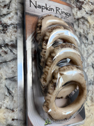 New Set of 4 Antler Look Napkin Rings Rustic, Perfect for Cabins
