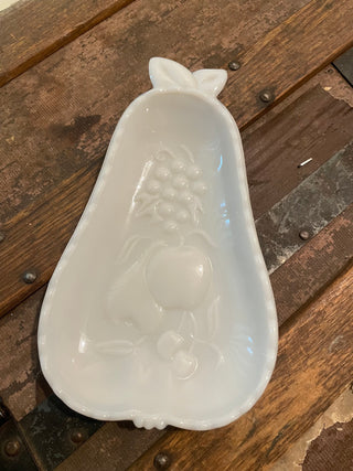 White Ceramic Pear-Shaped Trinket Dish