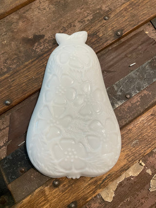 White Ceramic Pear-Shaped Trinket Dish