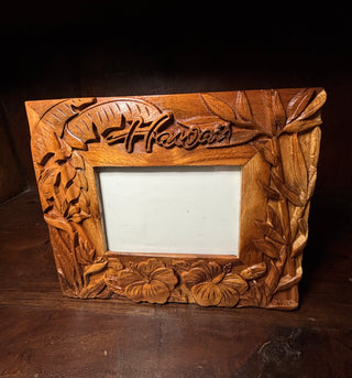 Carved wood Hawaii frame