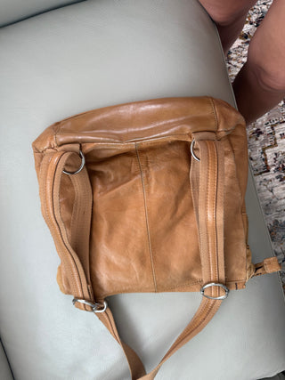 The Sak Leather Camel Crossbody Bag Backpack