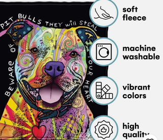 New Pit Bull Blanket 75”x90” Super Soft Fleece