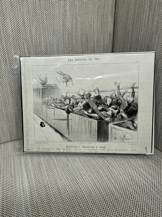 Les Chemins de Fer Railroad Postcard Art Book Print 5x3.75 Honore Daumier