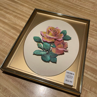Gold Framed Papercraft 3-D Roses--SP