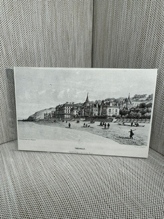 Trouville Beach Roches Noires Postcard Art Book Print 5x3.25 Adolphe Maugendre