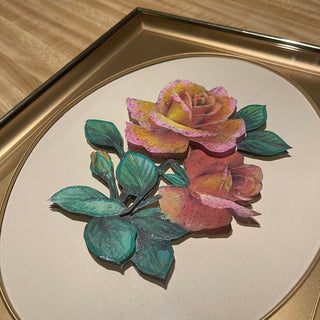 Gold Framed Papercraft 3-D Roses--SP