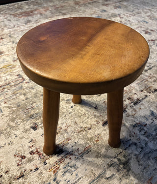 Vtg Wood tripod milking stool