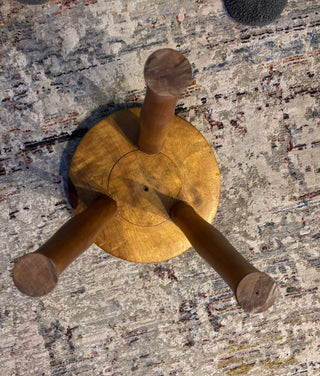 Vtg Wood tripod milking stool