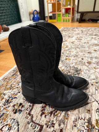 Men Western Tommy Lama Black Cowboy Boots