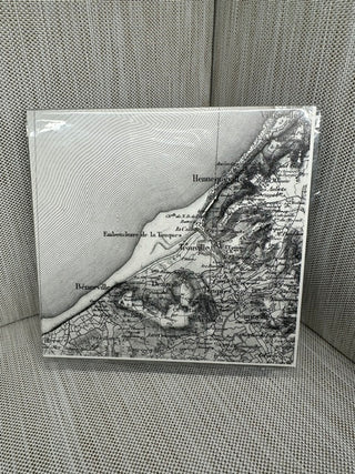 Trouville Normandy Coast France Vintage Map Postcard Art Book Print 5x4.75