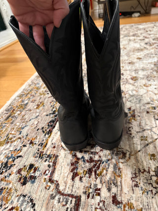 Men Western Tommy Lama Black Cowboy Boots