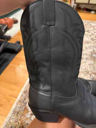Men Western Tommy Lama Black Cowboy Boots