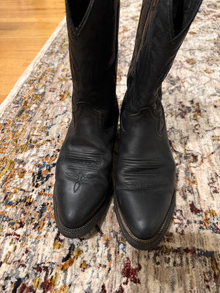 Men Western Tommy Lama Black Cowboy Boots