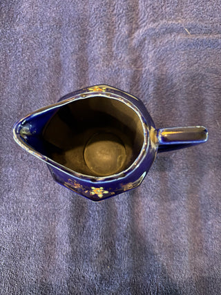 Vtg Small Blue Pitcher