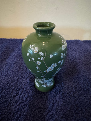 Vtg  Mini Japanese Green Porcelain Vase