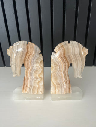 Onyx horse single bookend