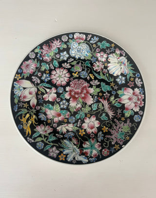 Vintage Chinese hand painted floral plate
