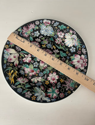 Vintage Chinese hand painted floral plate