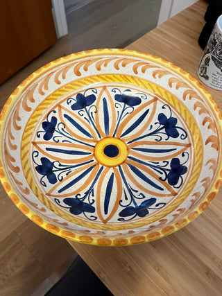 Blue/Yellow Chianti Italy Pep Bizzarrie 10" Bowl *B—10*