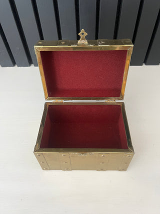 Vintage brass chest trinket box