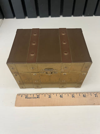 Vintage brass chest trinket box