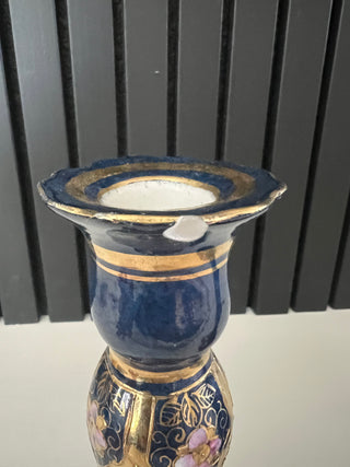 Vintage hand painted Toyo candlestick pair