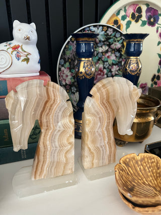 Onyx horse single bookend
