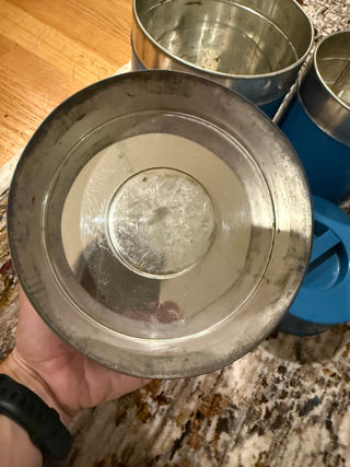 Vintage MCM Blue Nesting Canisters Set of 4 Rare