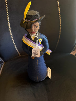 Hand made Suffragist felt doll Decor with tags VV