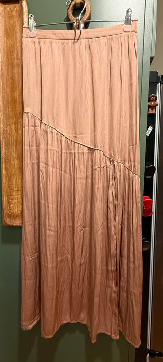 Sateen Dusty Rose Midi Skirt Small