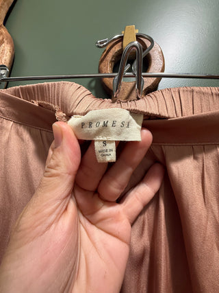 Sateen Dusty Rose Midi Skirt Small