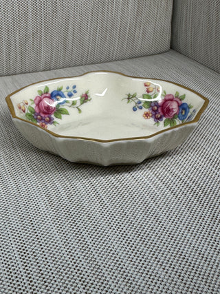 Lenox Rose Shell Trinket Dish 133 J300 Gold Trim Ring Tray USA Green Mark Vintage