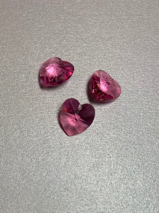 Swarovski Hearts 14mm Rose 3pk