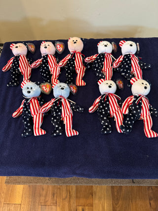 Spangle TY Beanie Baby 1999 Patriotic Bear