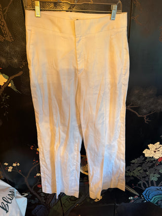 Banana Republic Tailored fit White Linen Pants  Size 8