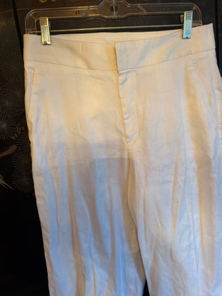 Banana Republic Tailored fit White Linen Pants  Size 8