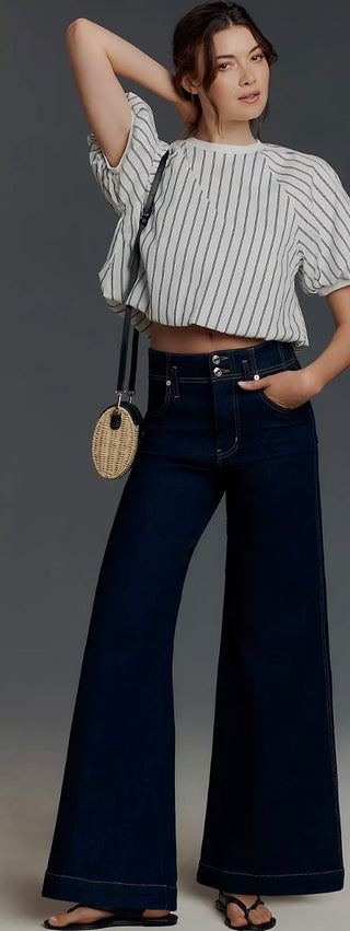 New Frame The Seamed High Rise Wide-Leg Trouser Jeans  Size 29
