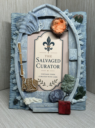 Vintage 3D Resin Fishing Picture Frame Novelty Cabin Decor No Glass 3.5x5