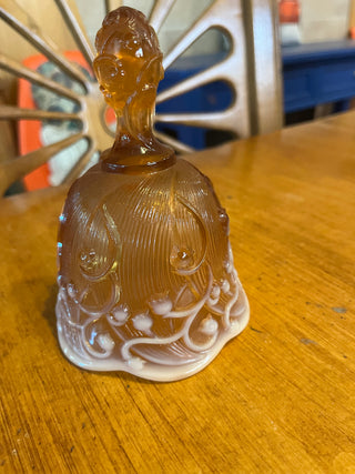 Fenton Amber Opalescent Lily of The Valley Bell