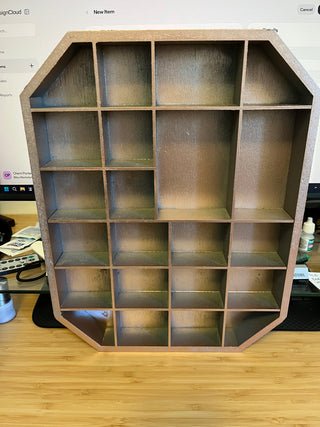 VTG Curio/Knick Knack Shelf Bronzed-Blue B-10