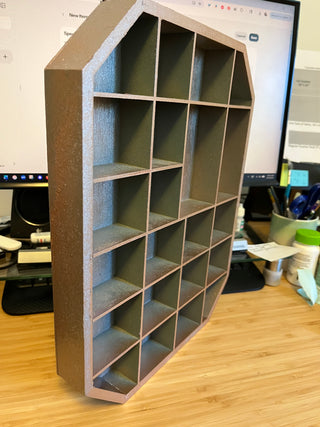 VTG Curio/Knick Knack Shelf Bronzed-Blue B-10