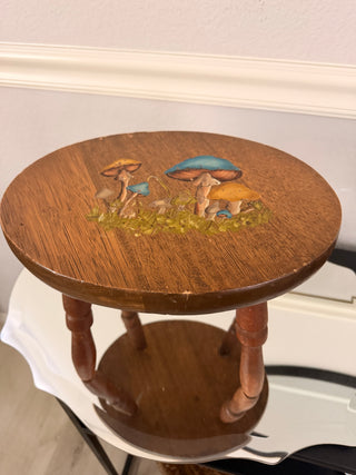 Wooden Painted Mushroom Stool