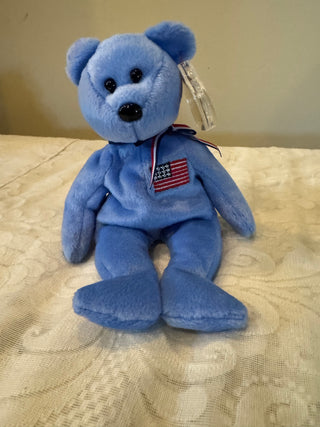 America TY 8" Beanie Baby Blue