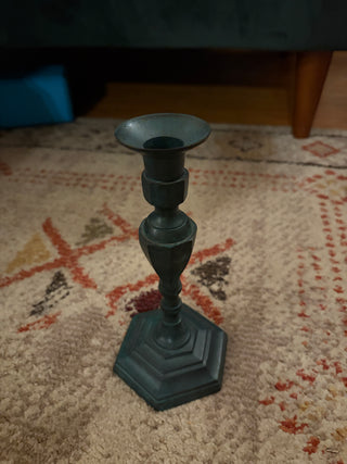 Bronze Green Candlestick Holder