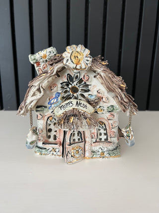Mom’s nest hand painted ceramic tea light